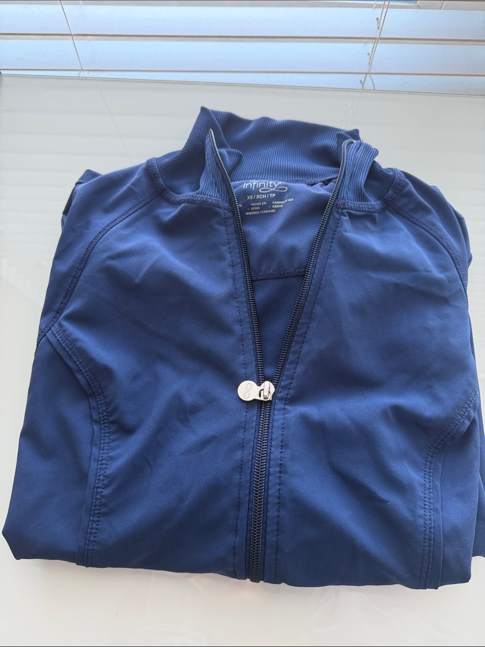Infinity+ Navy Women's Zip-Up Scrub/Athletic Jacket